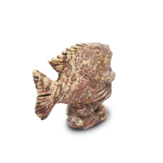 Charoite Piranha -  10.16 cm Sculpture Hand Carved, 630 Gram