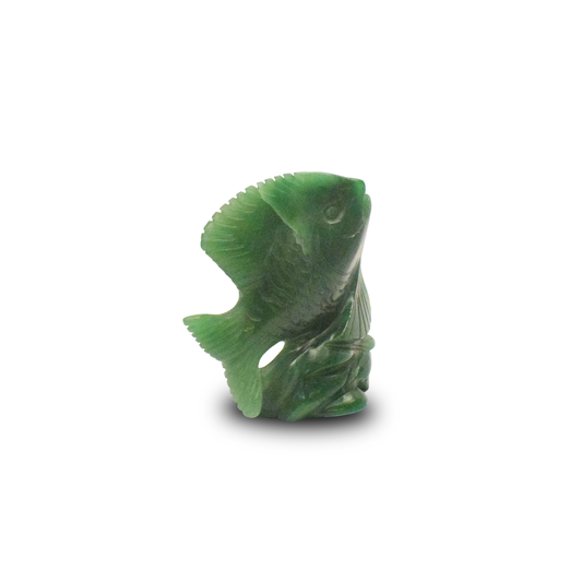 Green Aventurine Piranha -  11.43 cm Sculpture Hand Carved, 410 Gram