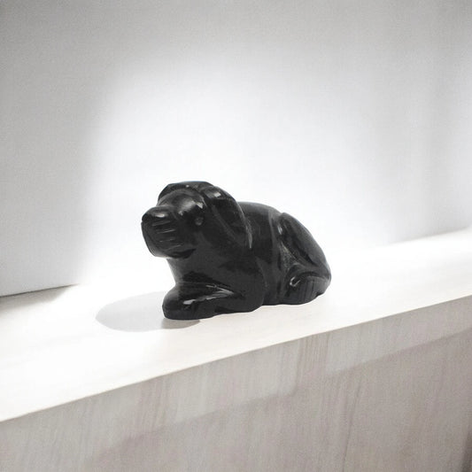 Multi Flourite Dog - 6.35 cm Sculpture Hand Carved, 120 Gram