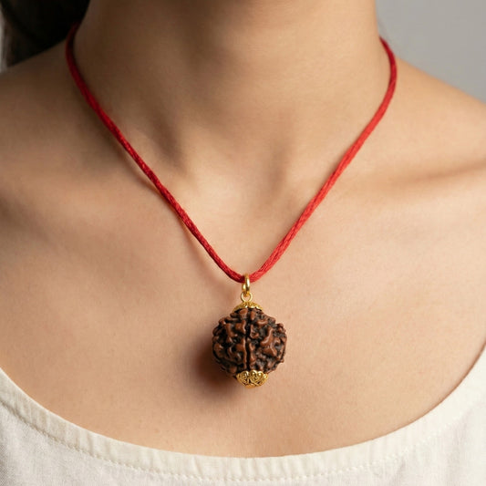 5 Mukhi Rudraksha Gold-Plated Pendant