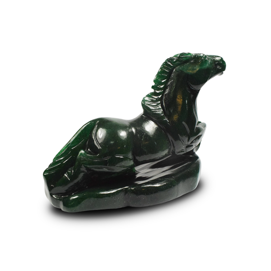 Green Aventurine Horse -  12.7 cm Sculpture Hand Carved, 1220 Gram