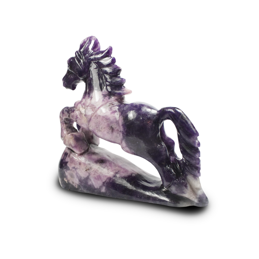 Lepidolite Horse -  17.78 cm Sculpture Hand Carved, 1359 Gram