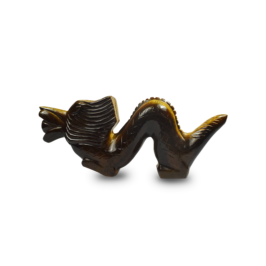 Tiger Eye Dragon -  7.62 cm Sculpture Hand Carved, 320 Gram