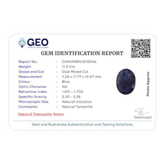 Natural Tanzanite - 11.9 Carat