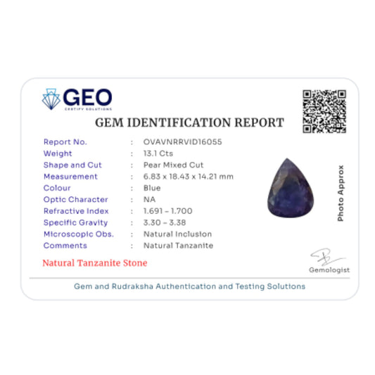 Natural Tanzanite - 13.1 Carat