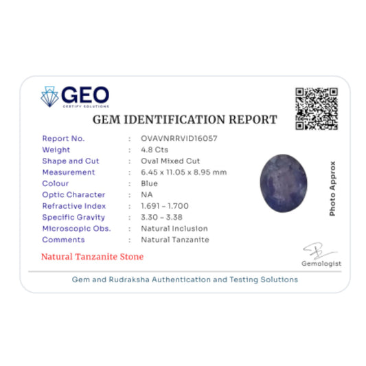 Natural Tanzanite - 4.8 Carat