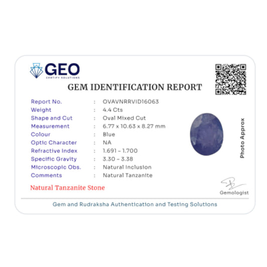 Natural Tanzanite - 4.4 Carat