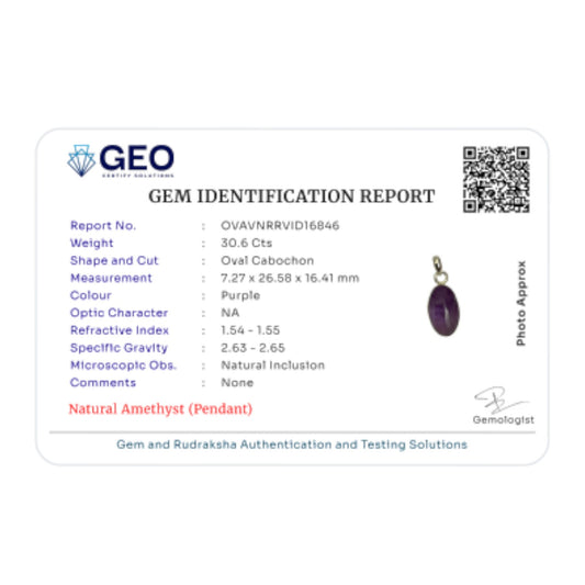 Natural Amethyst Pendant - 30.6 Carat