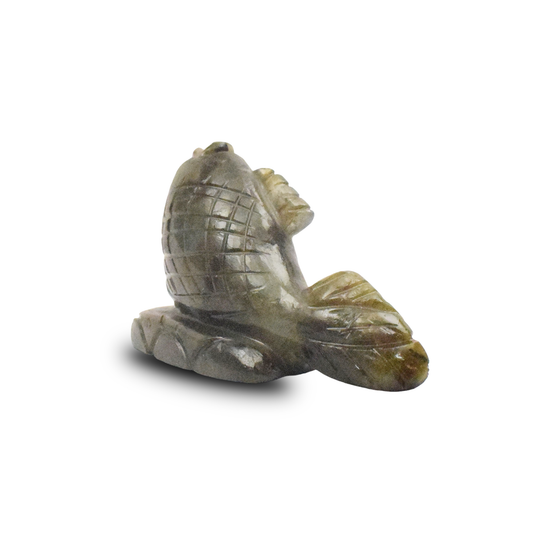 Labrodorite Fish -  6.35 cm Sculpture Hand Carved, 225 Gram