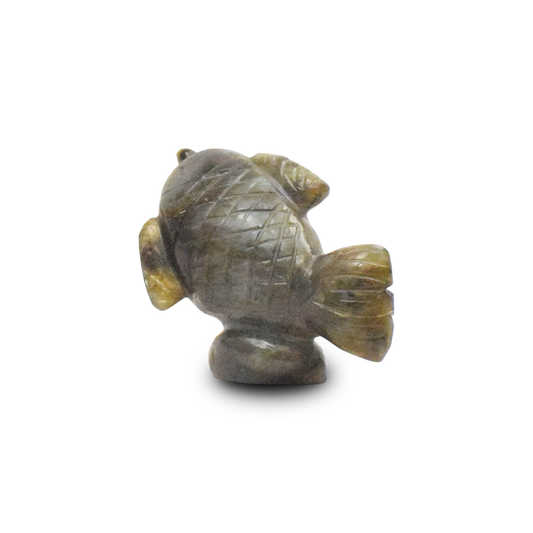 Labrodorite Fish -  6.35 cm Sculpture Hand Carved, 180 Gram