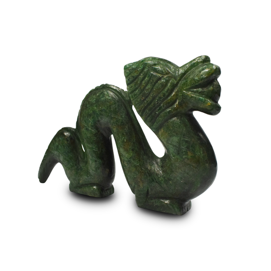Green Aventurine Dragon -  10.16 cm Sculpture Hand Carved, 350 Gram