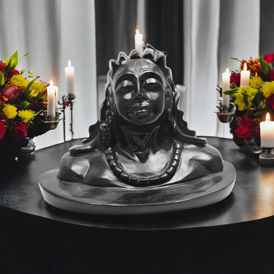 Black Obsidian Shiva Figurine - 12.7 cm Reiki Crystal Idol, 1715 Gram