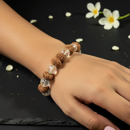 8 Mukhi + Sphatik Rudraksha Bracelet