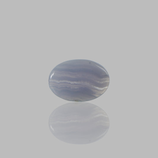 Blue Lace Agate Smooth Cabochon Oval Shape Stone - 36.85 Ct