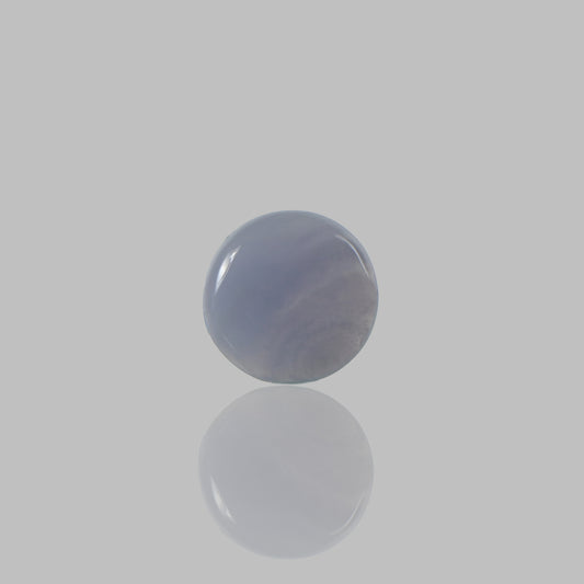 Blue Lace Agate Smooth Cabochon Round Shape Stone - 26.25 Ct