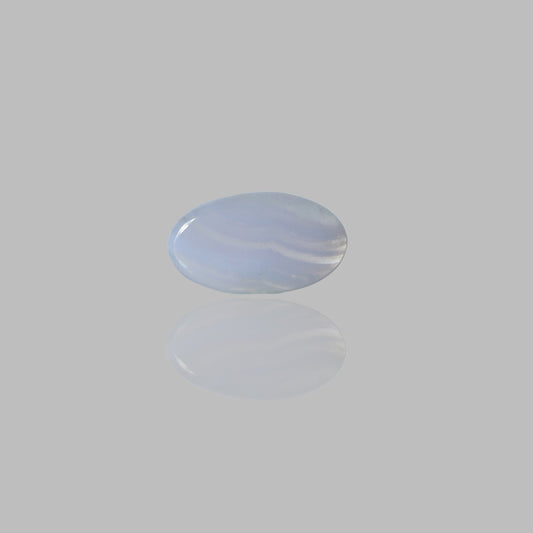Blue Lace Agate Smooth Cabochon Oval Shape Stone - 11.85 Ct