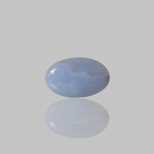 Blue Lace Agate Smooth Cabochon Oval Shape Stone - 39.5 Ct