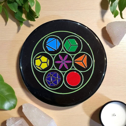 Black Agate Crystal Charging Plate