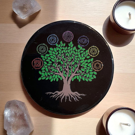 Black Agate Crystal Charging Plate