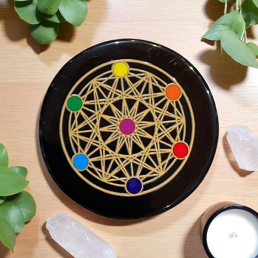 Black Agate Crystal Charging Plate