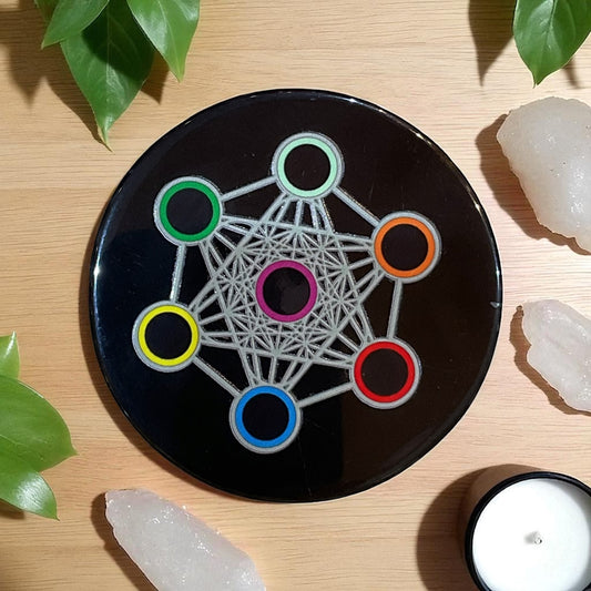Black Agate Crystal Charging Plate
