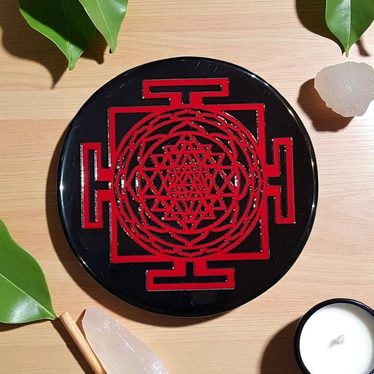 Black Agate Crystal Charging Plate