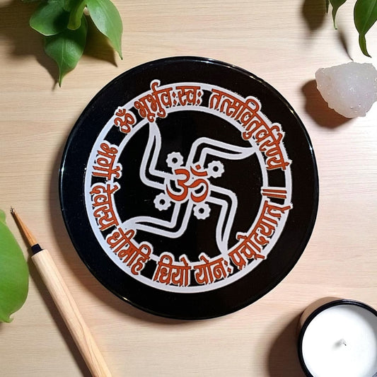 Black Agate Crystal Charging Plate