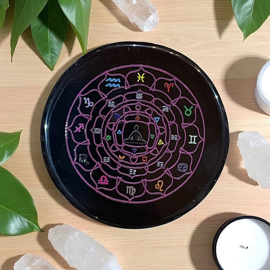 Black Agate Crystal Charging Plate