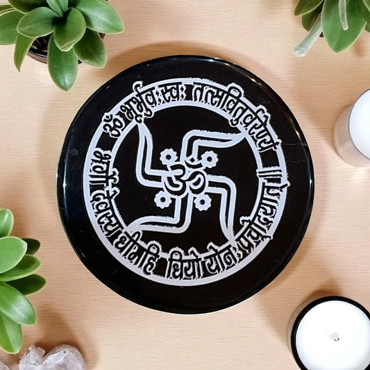 Black Agate Crystal Charging Plate