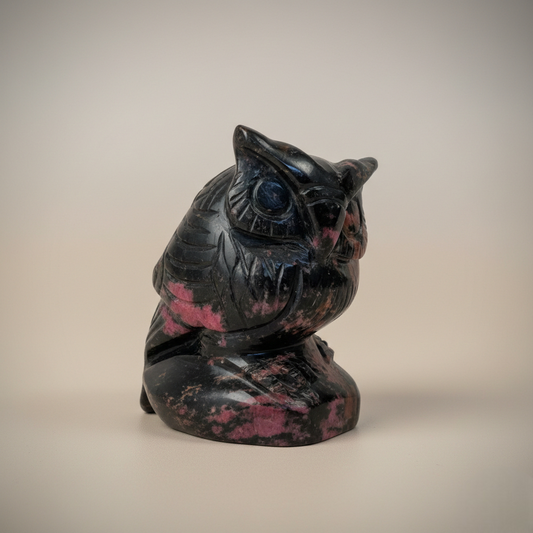 Rhodonite Owl