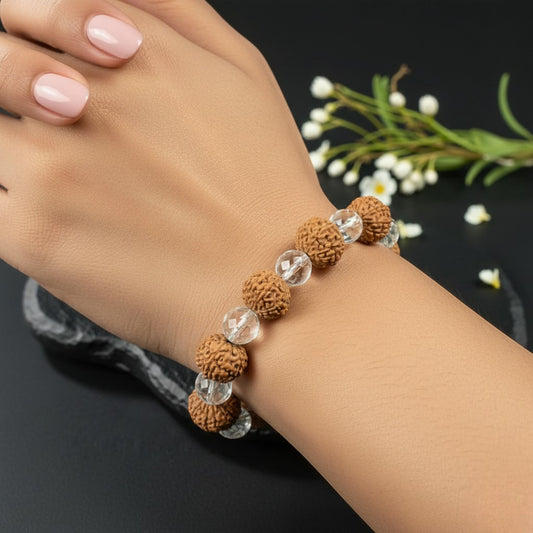 10 Mukhi + Sphatik Rudraksha Bracelet