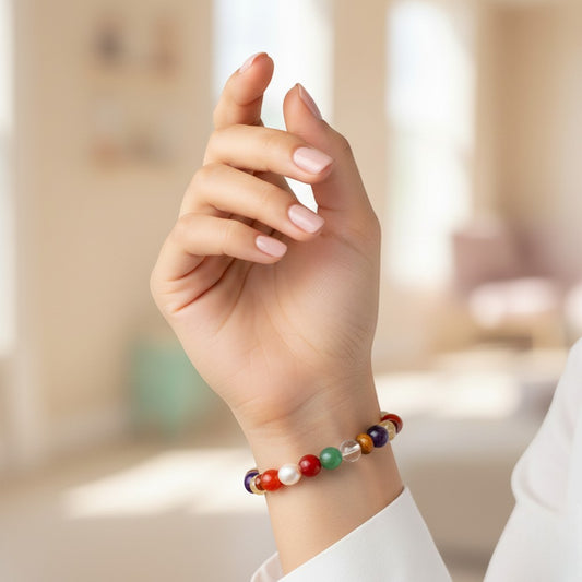 Navratan Bracelet for Luck & Prosperity 8 mm Beads