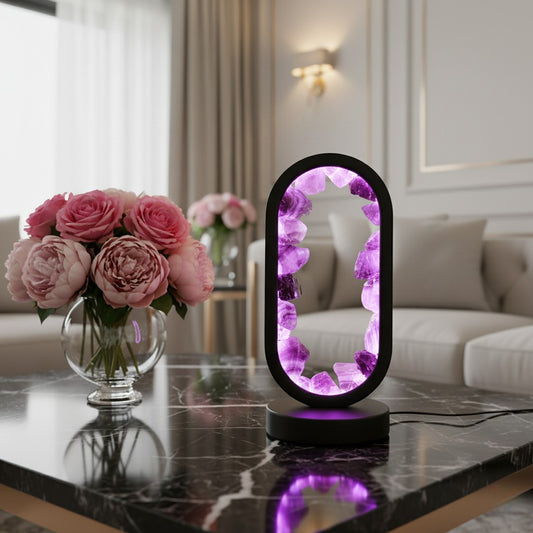 Amethyst Crystal LED Lamp
