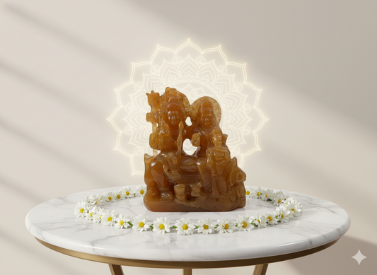 Yellow Fluorite Shiva with Family