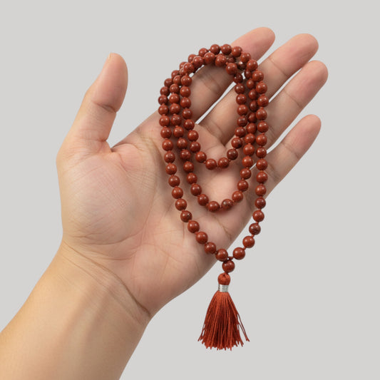 Red jasper Mala (108 beads) 8 mm