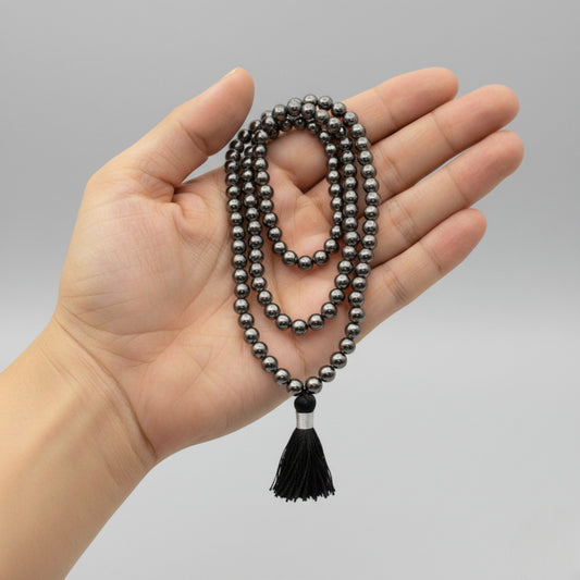 Haematite Mala (108 beads) 8 mm