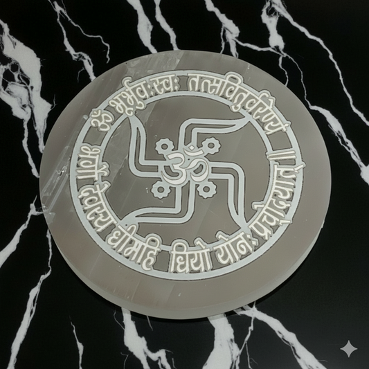 Selenite Round Charging Plate