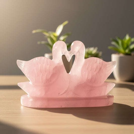 Rose Quartz Mandarin Ducks