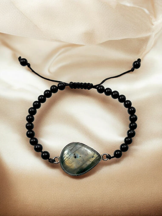 Labradorite & Black Onyx Protection Bracelet