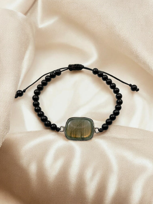 Labradorite & Black Onyx Protection Bracelet