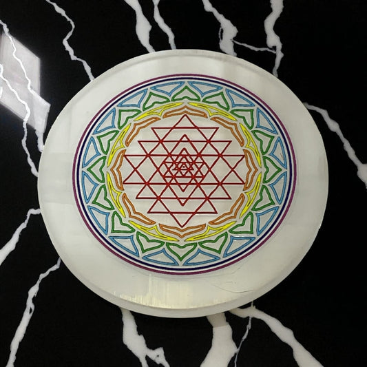 Selenite Round Charging Plate