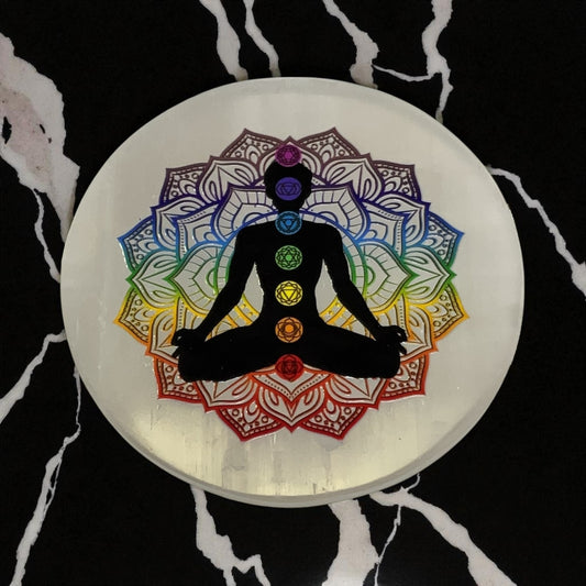 Selenite Round Charging Plate