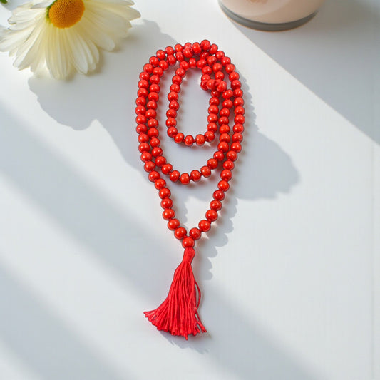 Coral (Moonga) Mala (108 beads) 10 mm