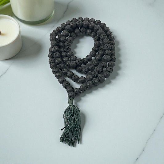 Lava Stone Mala (108 beads) 10 mm