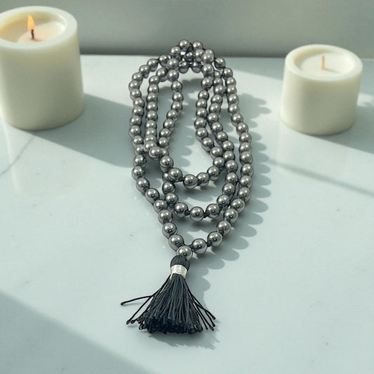 Haematite Mala (108 beads) 8 mm