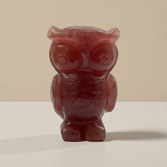 Strawberry Quartz Owl