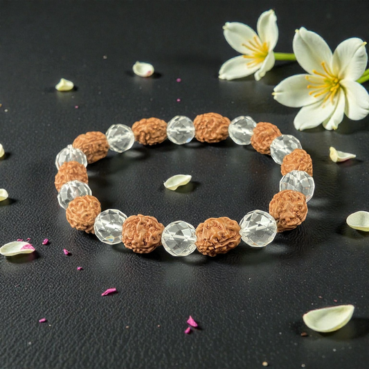 3 Mukhi + Sphatik Rudraksha Bracelet