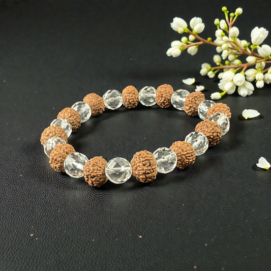 9 Mukhi + Sphatik Rudraksha Bracelet
