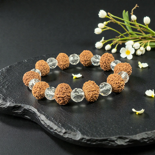 10 Mukhi + Sphatik Rudraksha Bracelet