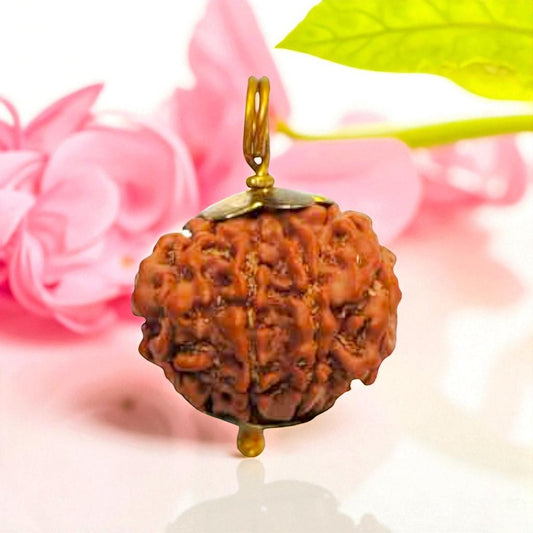 9 Mukhi Rudraksha Gold-Plated Pendant